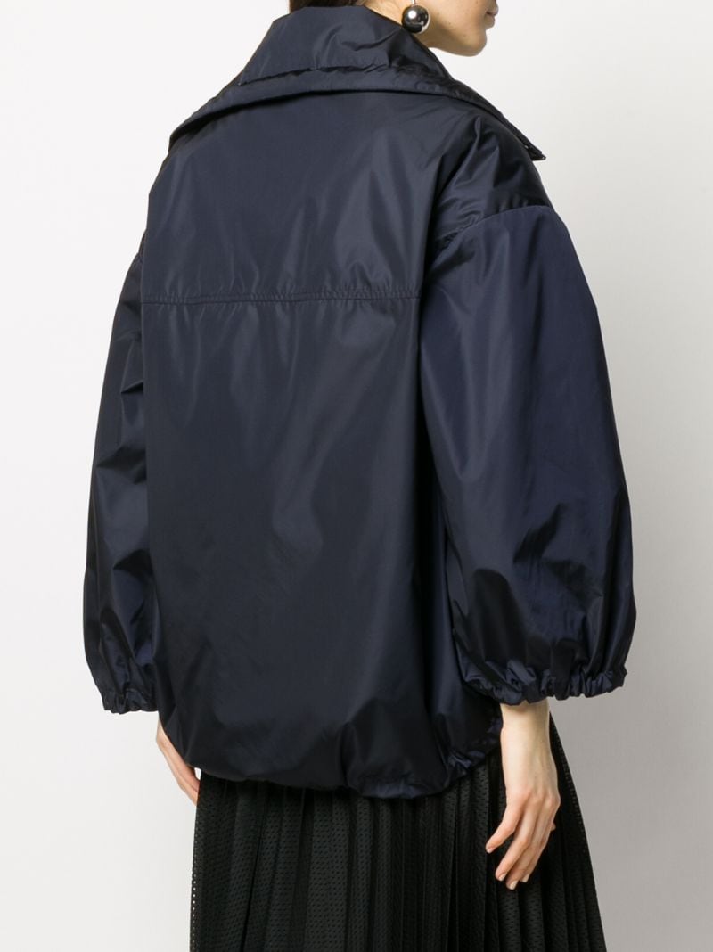 Shop Moncler Balloon-sleeved Hooded Jacket In Blue