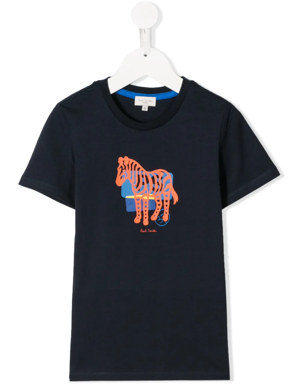 Paul Smith Junior Kids' Zebra Print T-shirt In Blue