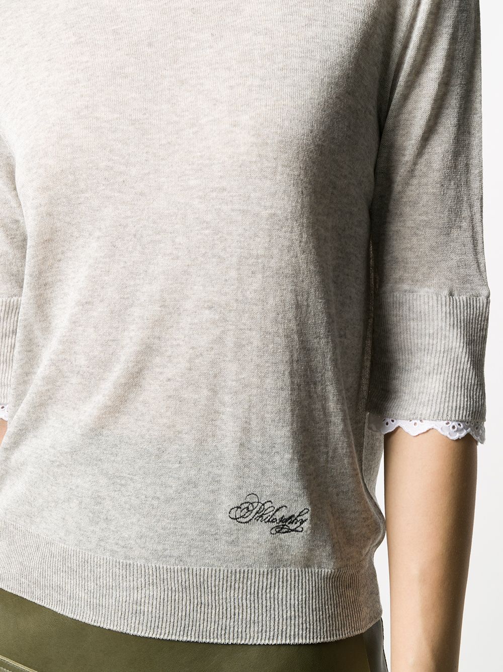 фото Philosophy di lorenzo serafini пуловер с рукавами три четверти и логотипом