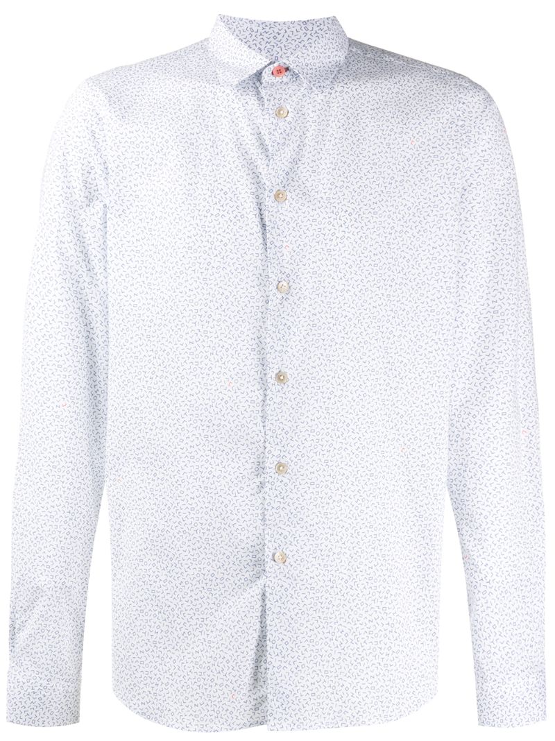 Ps By Paul Smith Geometric Long-sleeve Shirt In White