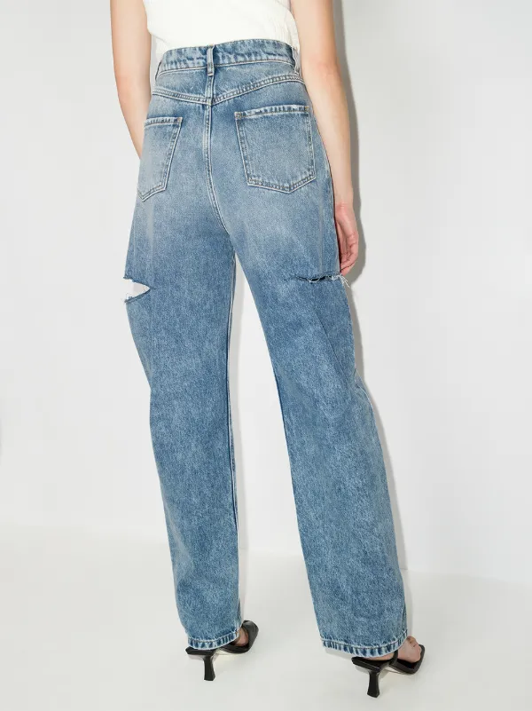 Monogram Patch Straight-Cut Jeans - Women - Ready-to-Wear