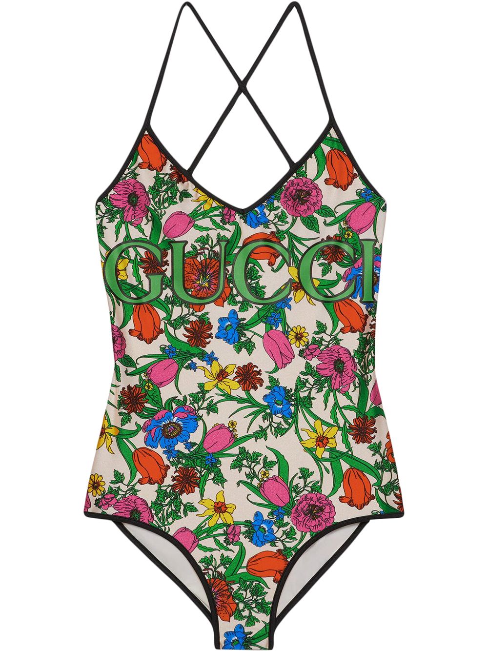 gucci floral bathing suit