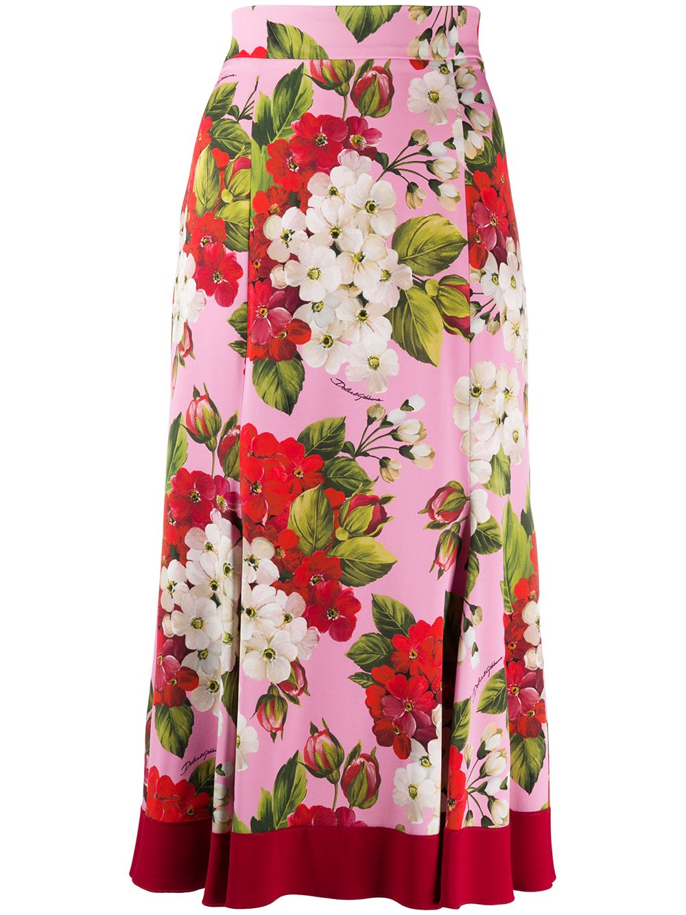 фото Dolce & gabbana юбка миди с цветочным принтом
