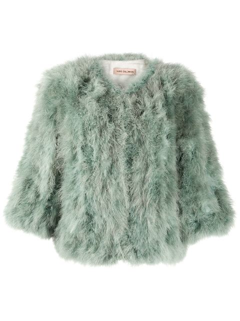 yves salomon cropped fur jacket