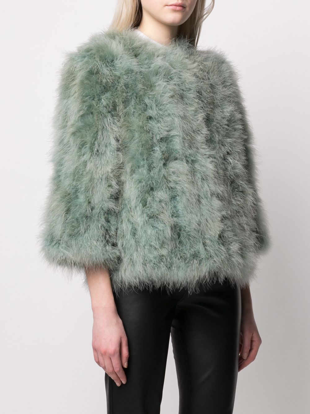 фото Yves salomon cropped fur jacket