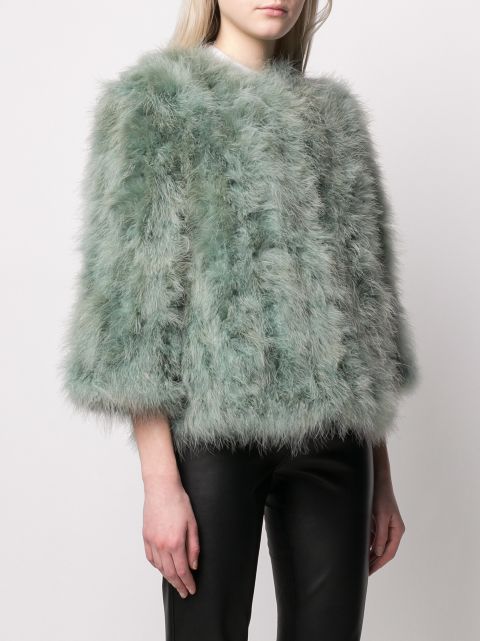 yves salomon cropped fur jacket