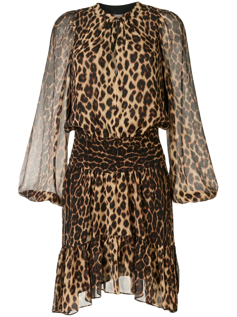 A.L.C SIDNEY LEOPARD PRINT SILK DRESS