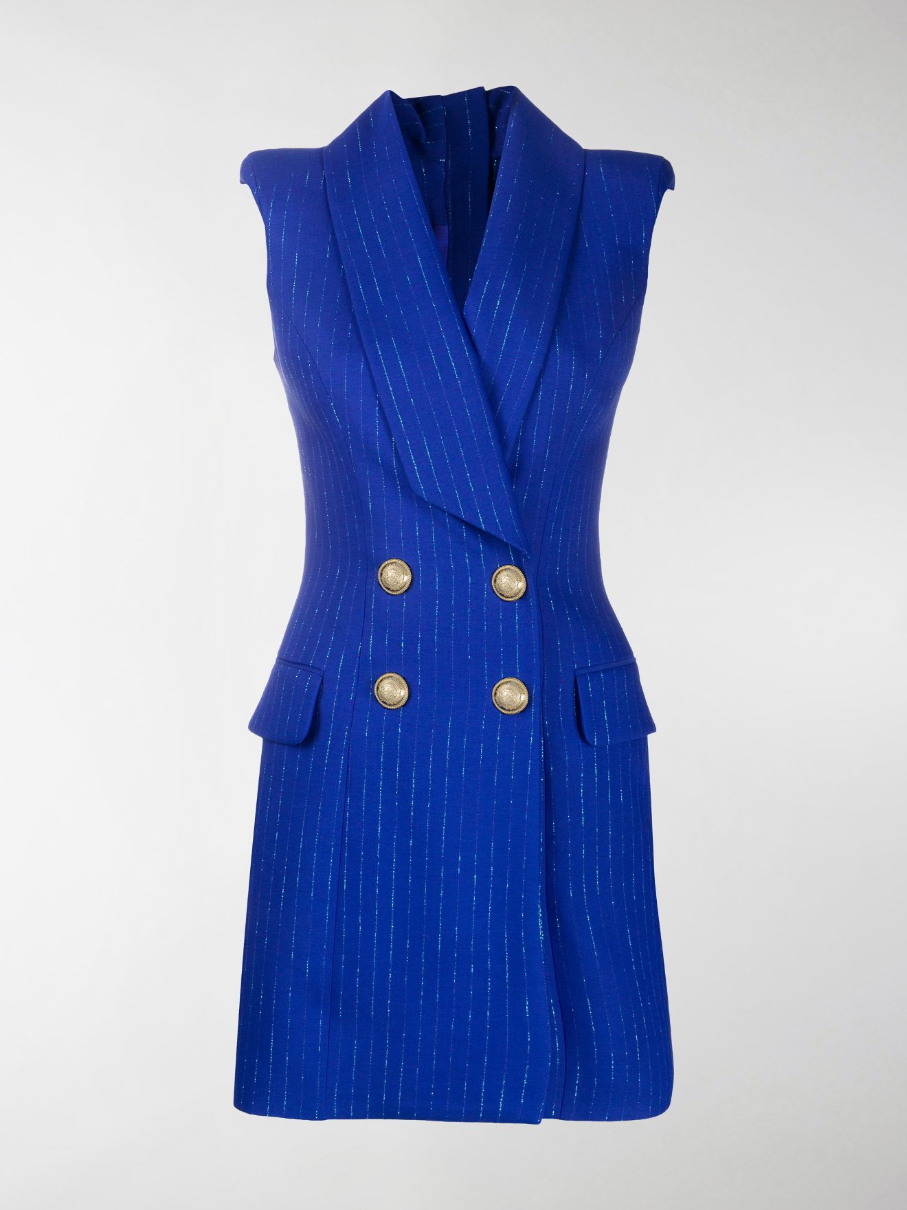 balmain sleeveless blazer dress