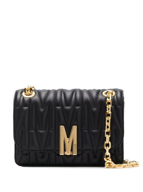 Moschino bolsa crossbody capitonada con motivo M