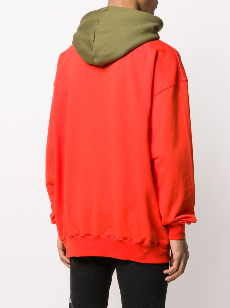 Shop Msgm Oversized Logo-print Hoodie In Orange