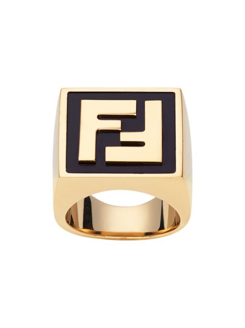 fendi ff ring black and gold