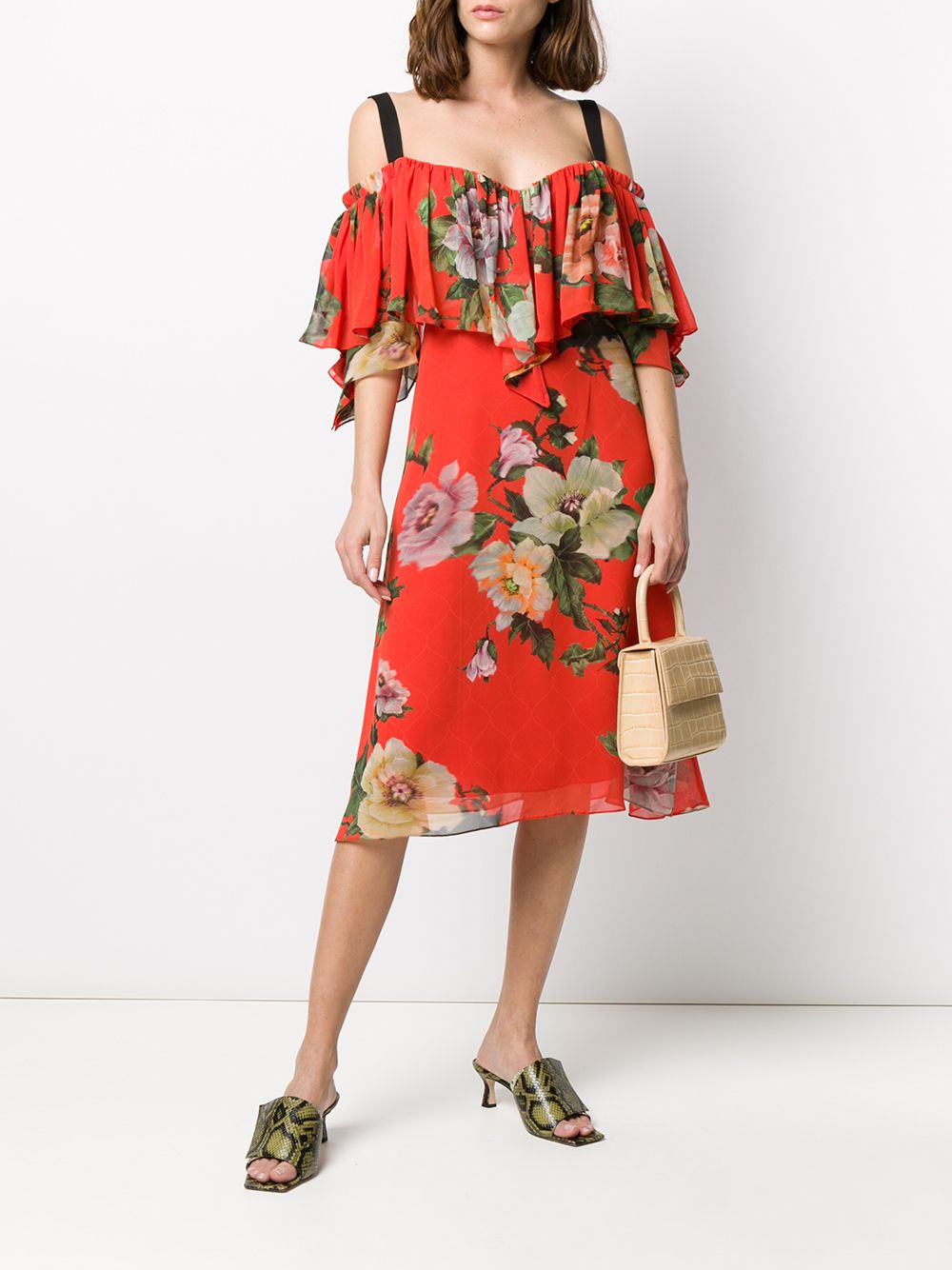 фото Preen by thornton bregazzi платье миди hanalee с цветочным узором