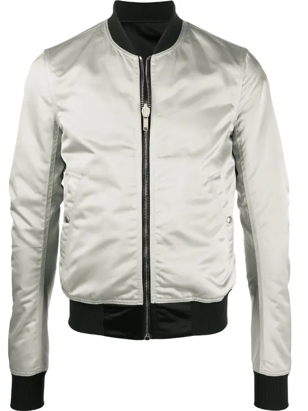 white satin bomber jacket