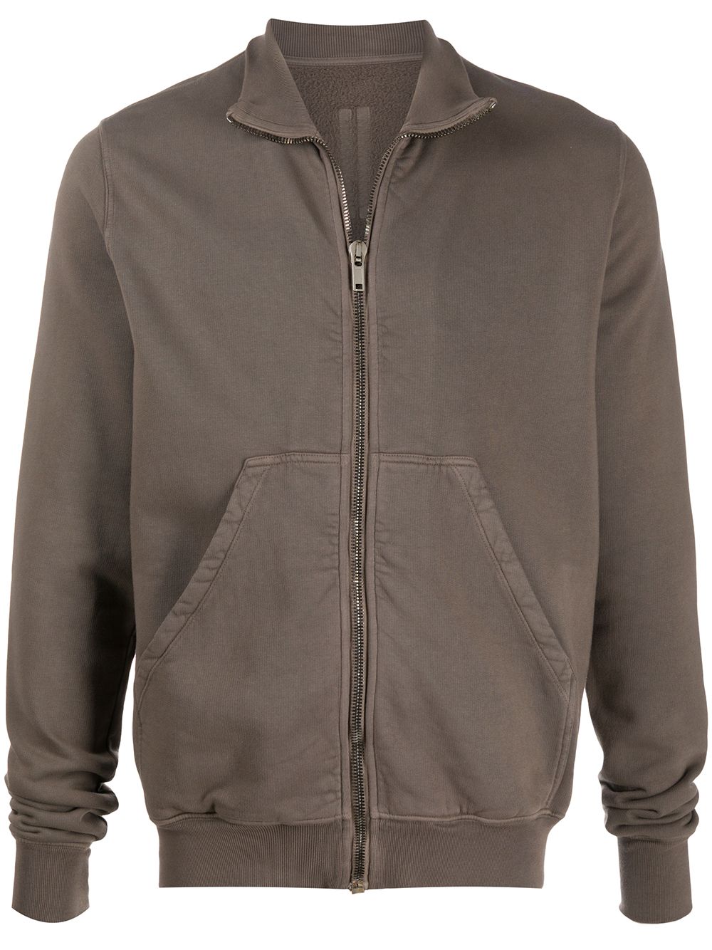 Rick Owens Drkshdw Funnel Neck Zip-up Sweatshirt In Neutrals