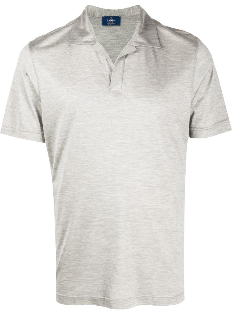 Barba Silk Polo Shirt In Grey