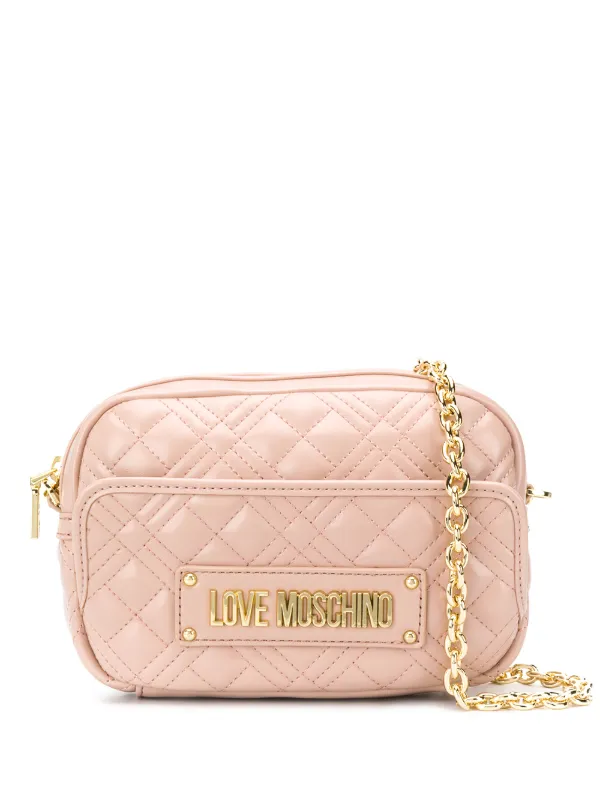 love moschino pink quilted bag