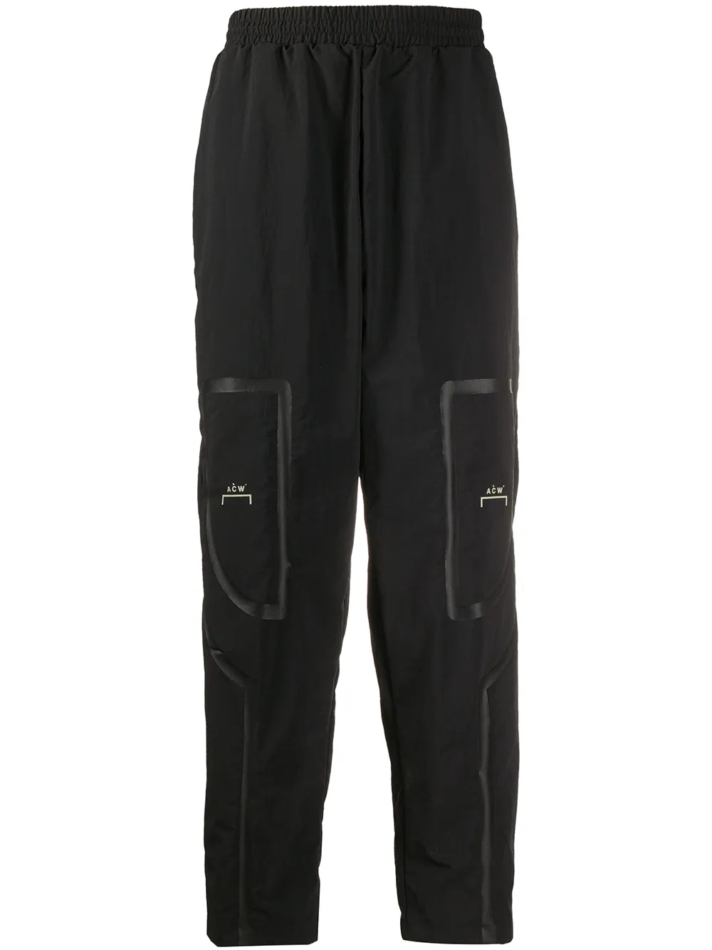 A-cold-wall* Logo Print Taped Nylon Track Pants In Black