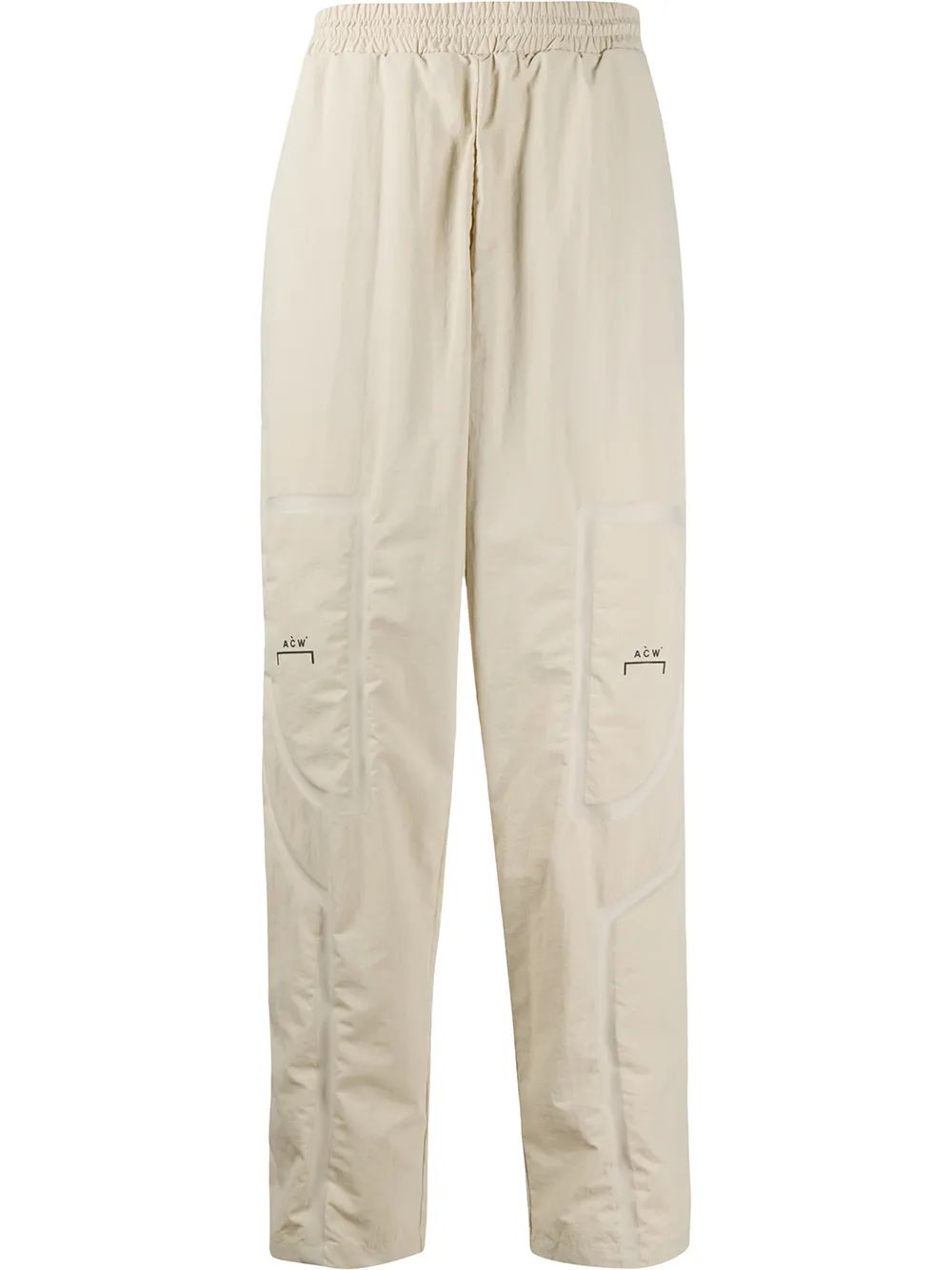 Shop A-cold-wall* Bracket Taped Joggers In Neutrals