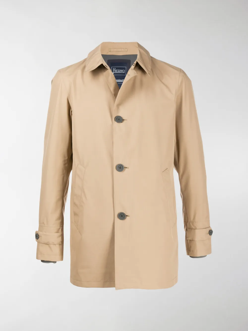 Herno Brown Laminar Trench Coat In Neutrals
