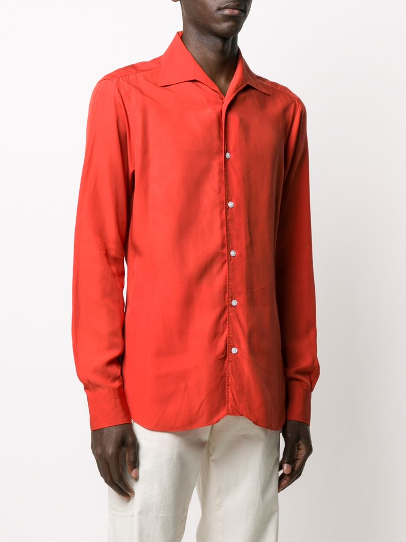 Shop Barba Oversized Sport Shirt In Orange