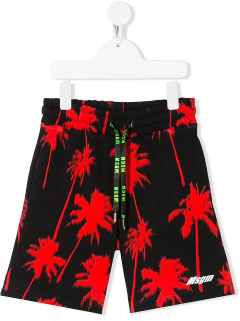 MSGM Kids short à imprimé graphique