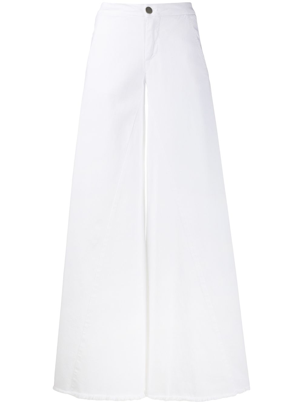 Shop Federica Tosi Twill Wide-leg Trousers In White