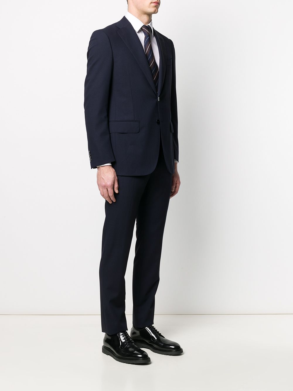 Shop Dell'oglio Fitted Two Piece Suit In Blue