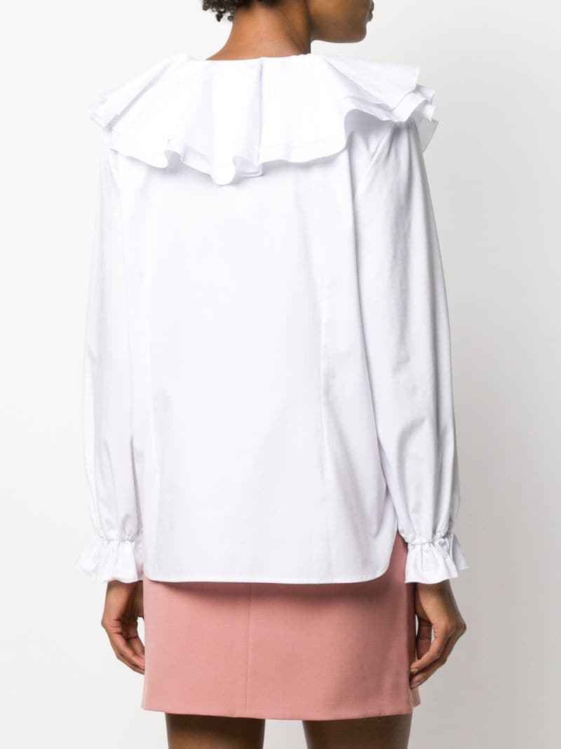 Shop Alexa Chung Ruffled Collar Shirt In White