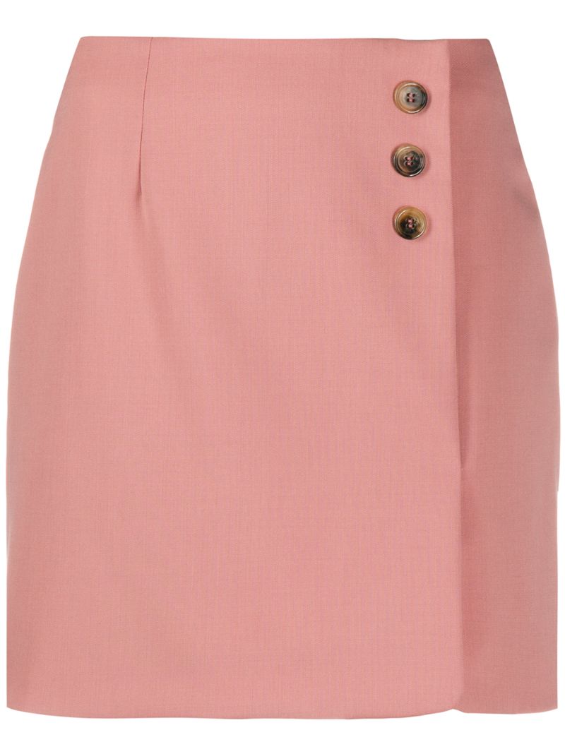 ALEXA CHUNG TORTOISESHELL BUTTON MINI SKIRT 