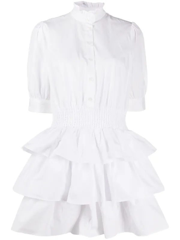 michael kors white ruffle dress