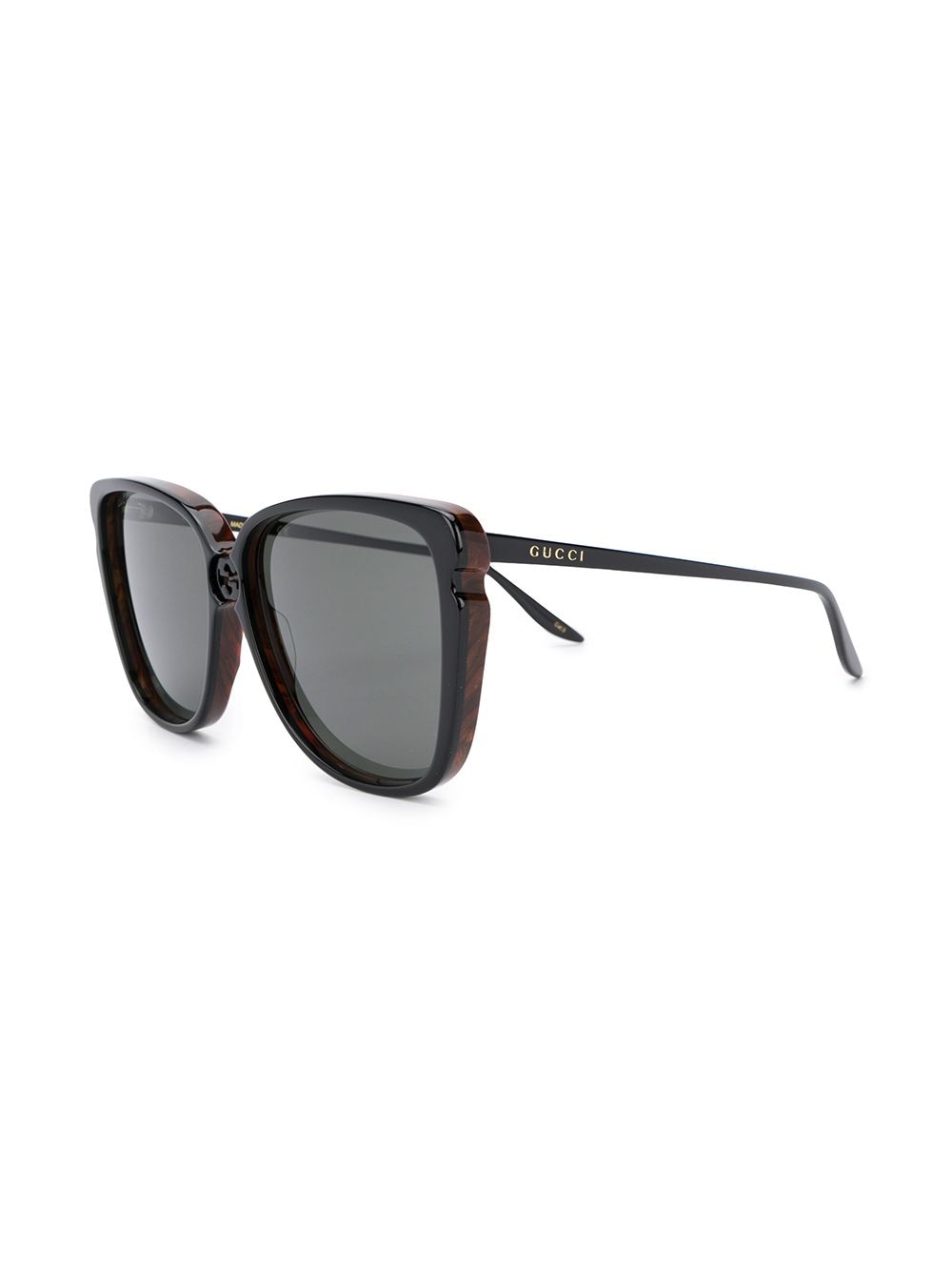 Gucci Eyewear Zonnebril met vierkant montuur - Zwart