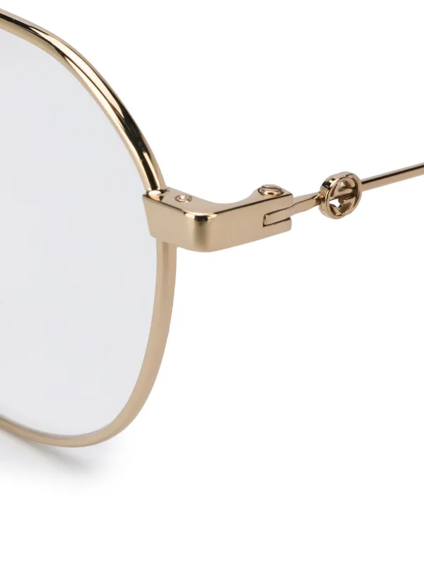 Gucci Eyewear GG0684O Soft round-frame Glasses | Gold  display picture 1