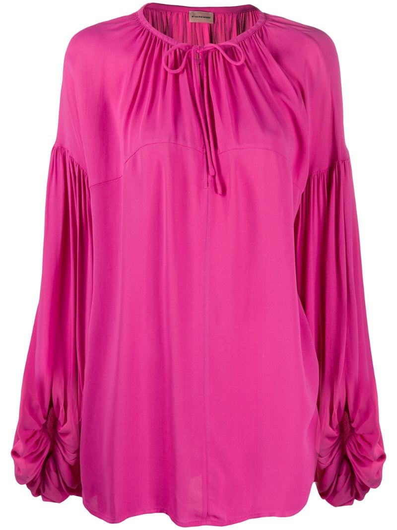 By Malene Birger Oversized Tie-neck Blouse In Pink