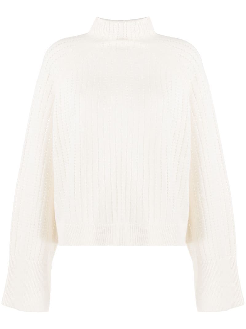 By Malene Birger Perforated Knit Jumper In Neutrals