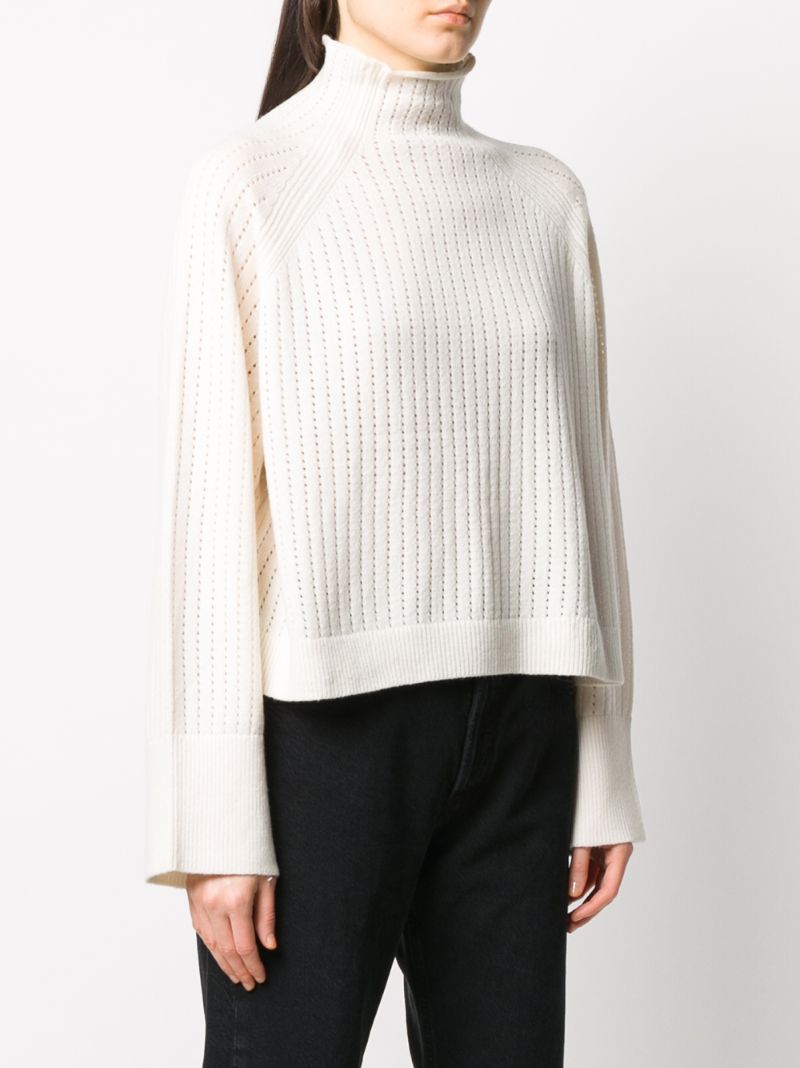 Shop By Malene Birger Perforated Knit Jumper In Neutrals