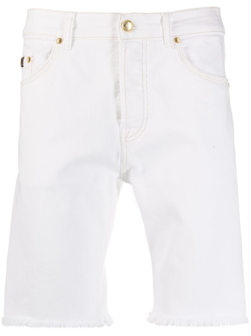 Versace Jeans Couture Denim Bermuda Shorts In White