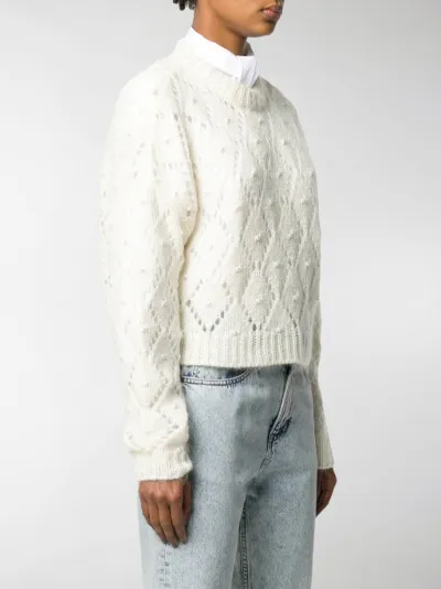 Miu Miu pearl-embellished argyle 