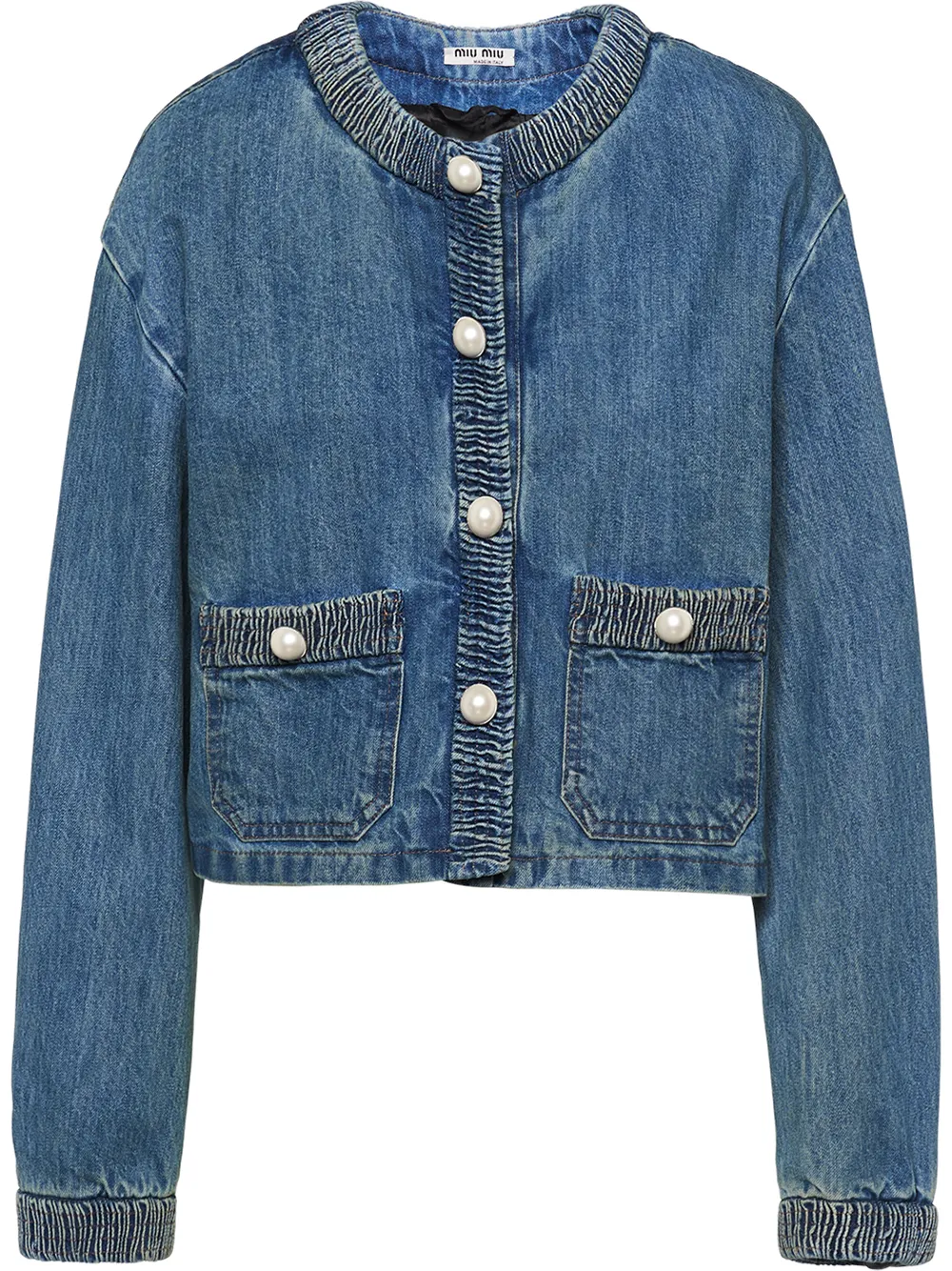Miu Miu Jeansjacke Mit Perlen EOaJ4 JKF4N Miu Miu Jeansjacke Mit Perlen EOaJ4 JKF4N