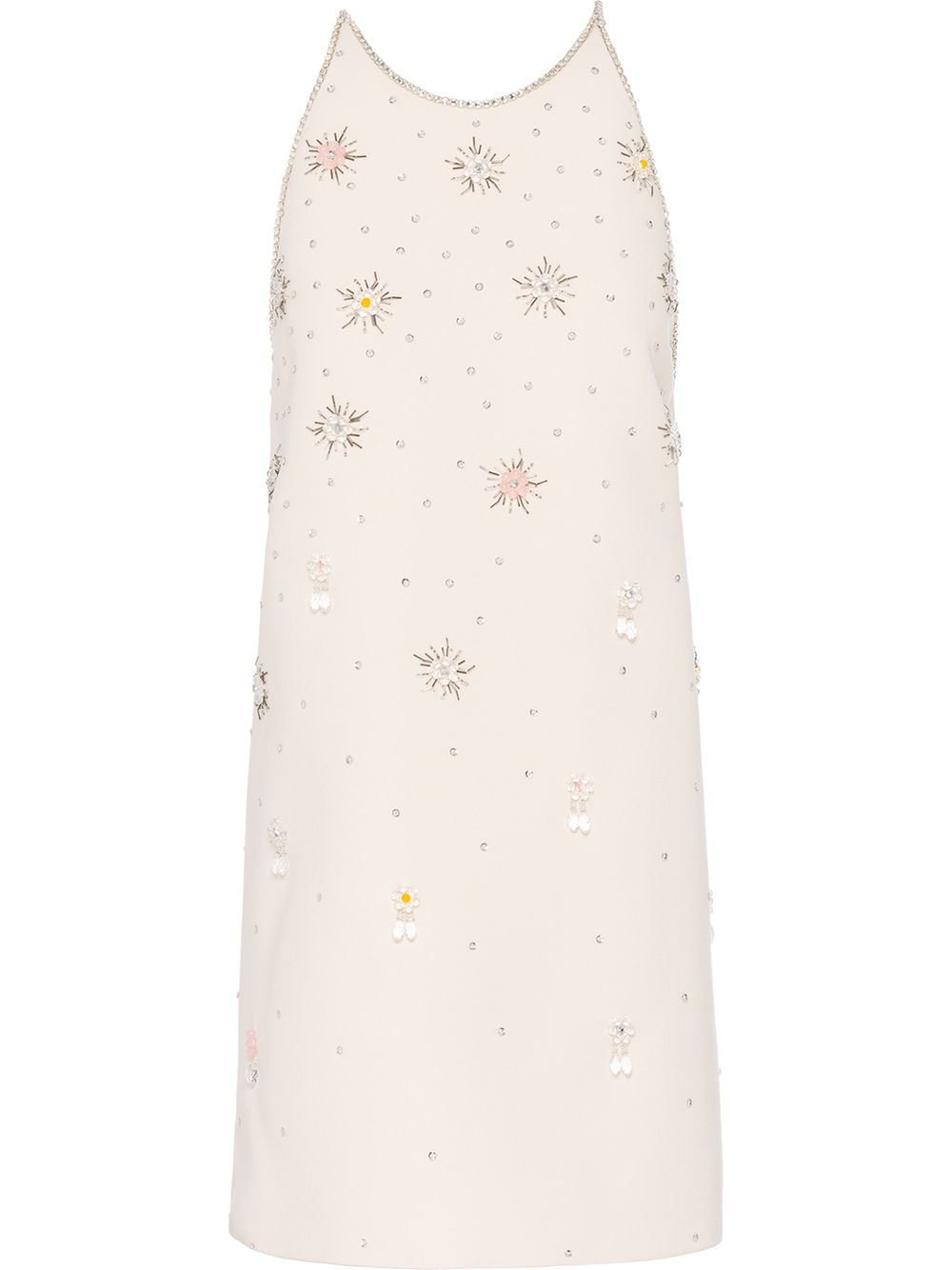 embroidered shift dress