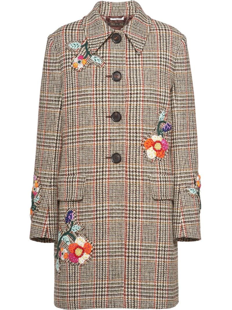 Miu Miu Shetland Wool Coat In Neutrals