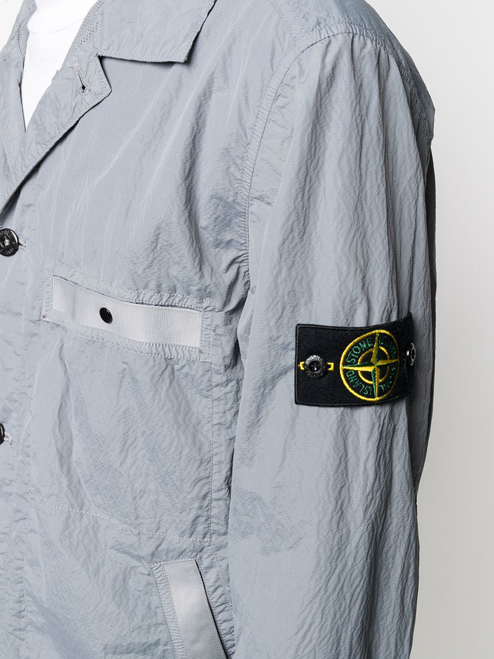 фото Stone island куртка-рубашка с нашивкой-логотипом