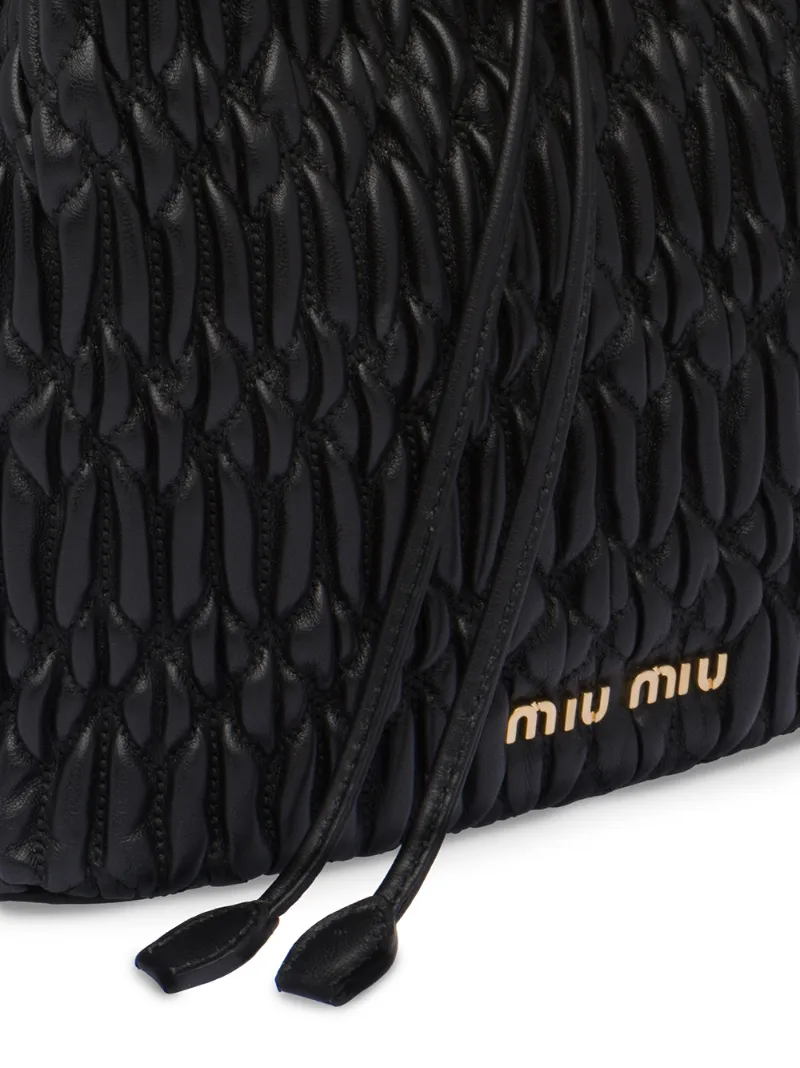 miu miu iconic crystal cloqué nappa leather bag