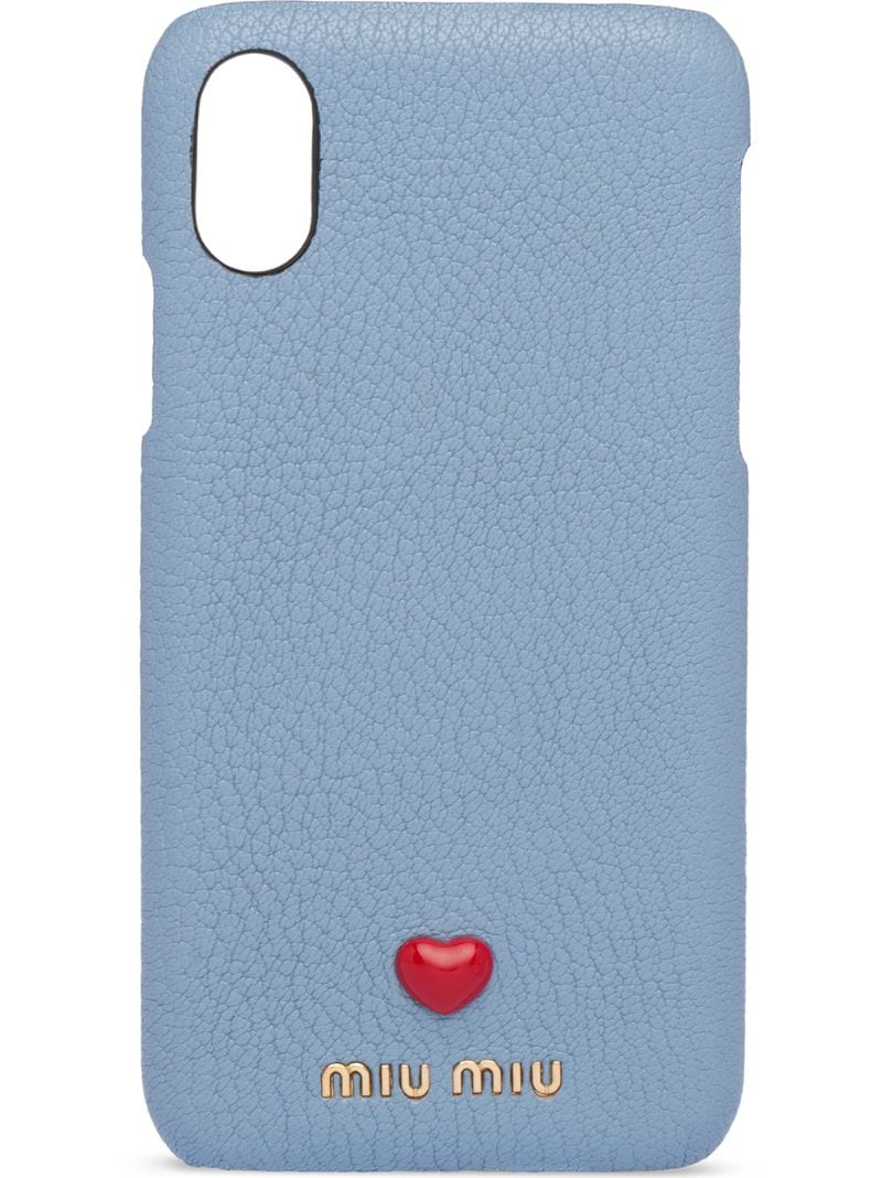 Miu Miu Heart Iphone X/xs Case In Blue | ModeSens