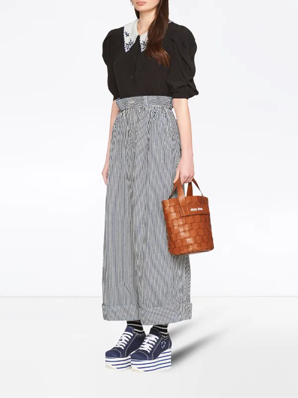 striped wide leg jeans