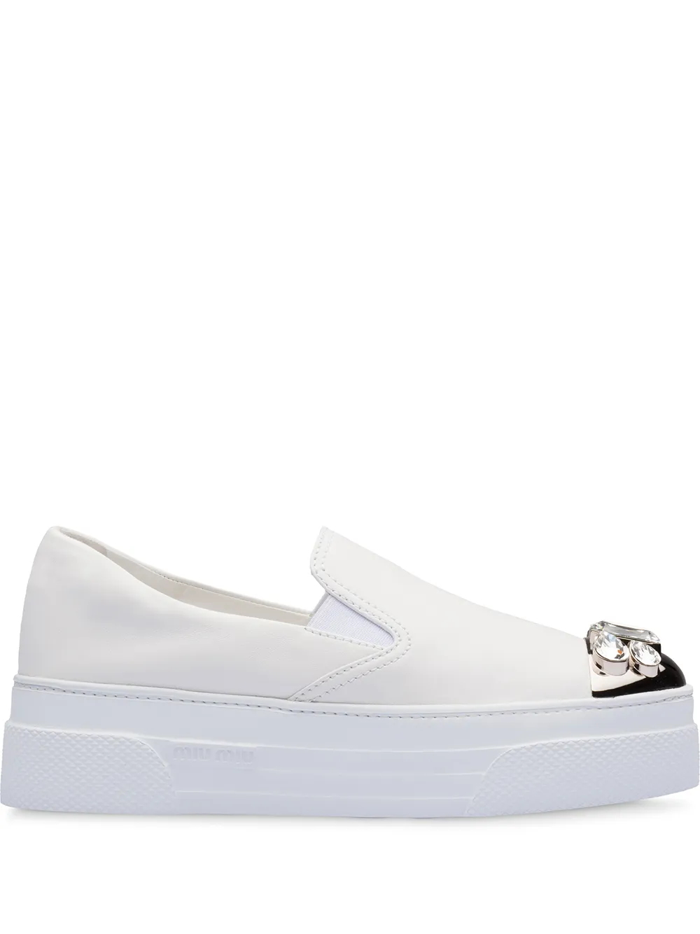 white slip on sneakers platform