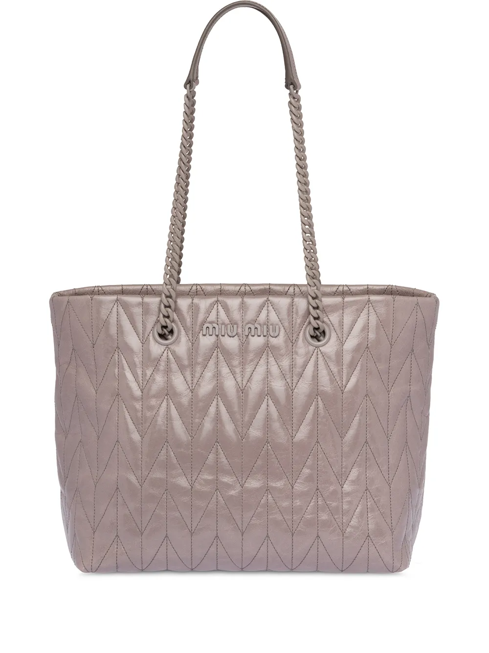 Miu Miu Quilted Tote Bag In Grey ModeSens