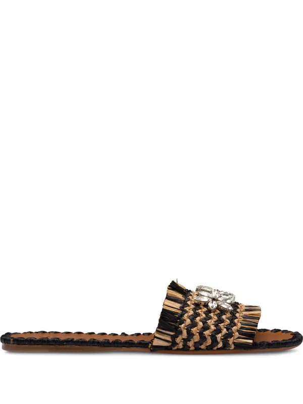 flat crystal sandals