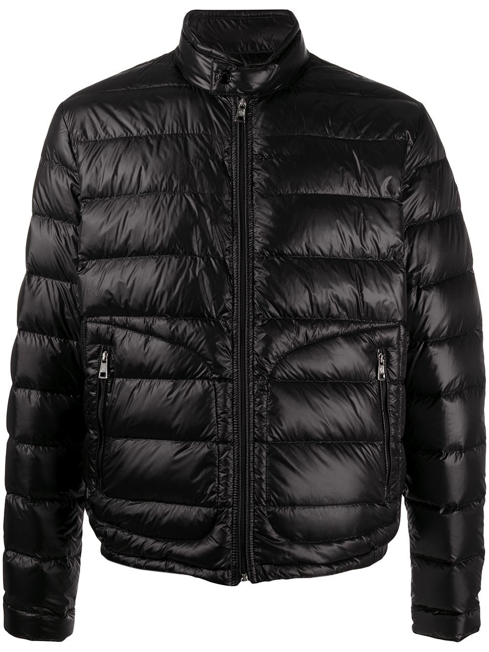 Moncler Band-collar Quilted-down Jacket In Black