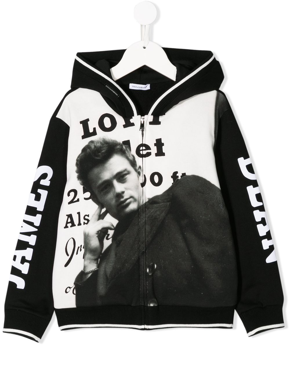 Shop Dolce & Gabbana James Dean-print Hooded Jacket In Black