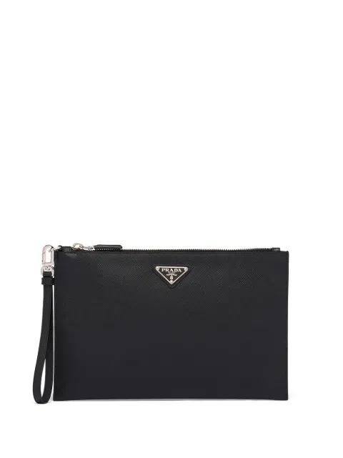 Prada logo plaque clutch